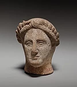Terracotta male head by Unknown Artist