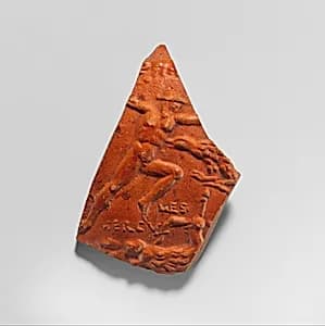 Terracotta medallion fragment by Unknown Artist