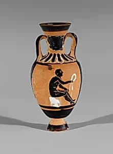 Terracotta miniature Panathenaic amphora by Bulas Group