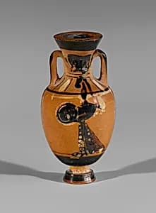 Terracotta miniature Panathenaic amphora by Bulas Group