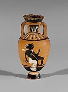 Terracotta miniature Panathenaic amphora by Bulas Group