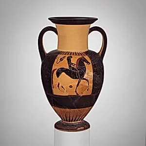 Terracotta neck-amphora (jar) by Phineus Painter