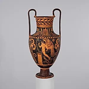 Terracotta nestoris (two-handled jar) by Primato Painter
