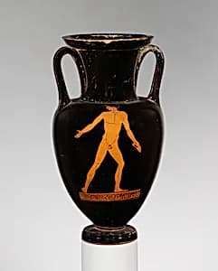 Terracotta Nolan neck-amphora (jar) by Loeb Painter