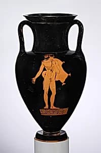 Terracotta Nolan neck-amphora (jar) by Oionokles Painter