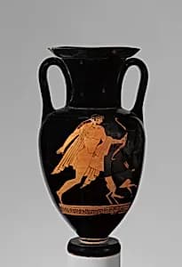 Terracotta Nolan neck-amphora (jar) by Bowdoin Painter