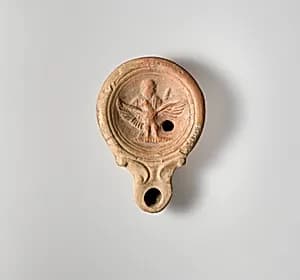 Terracotta oil lamp by Unknown Artist