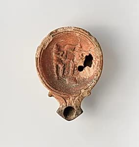 Terracotta oil lamp by Unknown Artist