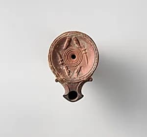 Terracotta oil lamp by Unknown Artist