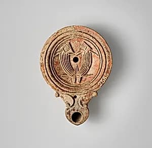 Terracotta oil lamp by Unknown Artist