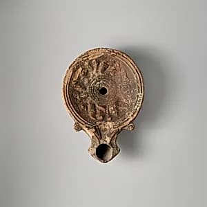 Terracotta oil lamp by Unknown Artist
