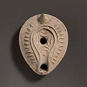 Terracotta oil lamp by Unknown Artist