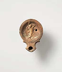 Terracotta oil lamp by Unknown Artist