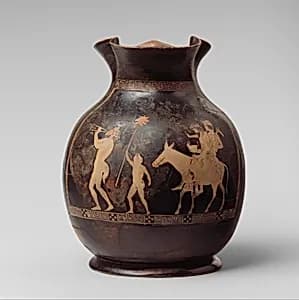 Terracotta oinochoe: chous (jug) by Eretria Painter