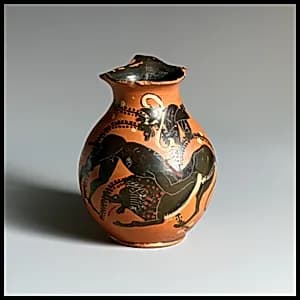 Terracotta oinochoe (jug) by Class of the Red-Bodied Oinochoai III
