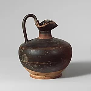 Terracotta oinochoe (jug) with lid by Unknown Artist