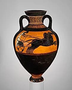 Terracotta Panathenaic prize amphora (jar) by Painter of Boulogne 441
