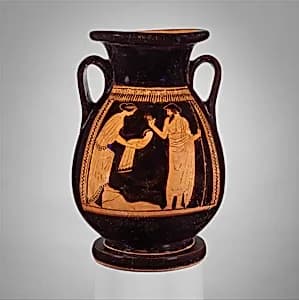 Terracotta pelike (jar) by Nausicaä Painter