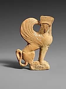Terracotta plaque of a sphinx by Unknown Artist