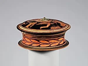 Terracotta pyxis (box) by Unknown Artist