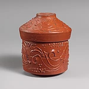 Terracotta pyxis (box) with lid by Unknown Artist