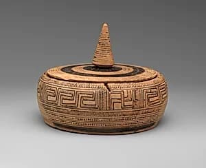 Terracotta pyxis (box with lid) by Unknown Artist