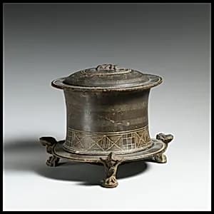 Terracotta pyxis (cosmetic box) by Unknown Artist