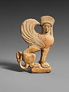 Terracotta relief of a sphinx by Unknown Artist