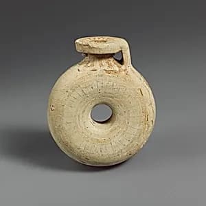 Terracotta ring aryballos (perfume vase) by Unknown Artist