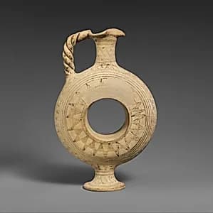 Terracotta ring vase by Unknown Artist