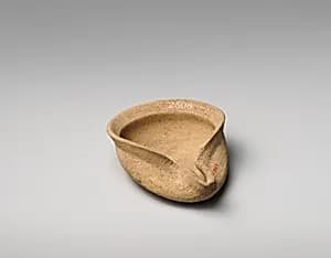 Terracotta saucer-shaped lamp by Unknown Artist