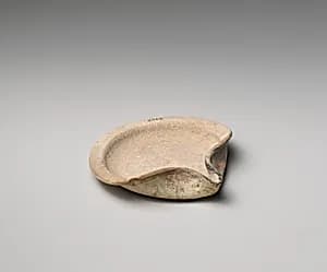 Terracotta saucer-shaped lamp by Unknown Artist