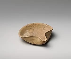 Terracotta saucer-shaped lamp by Unknown Artist