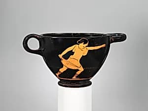 Terracotta skyphos (deep drinking cup) by Pan Painter