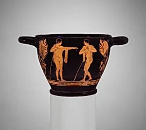 Terracotta skyphos (deep drinking cup) by Painter of London E 777