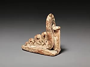 Terracotta snake figurine by Unknown Artist