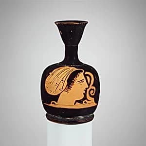 Terracotta squat lekythos (oil flask) by Unknown Artist