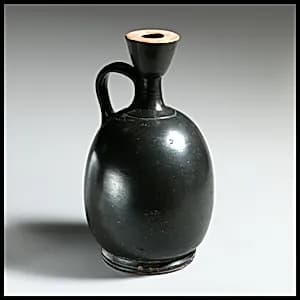 Terracotta squat lekythos (oil flask) by Unknown Artist