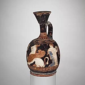 Terracotta squat lekythos (oil jar) by Unknown Artist
