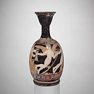 Terracotta squat lekythos (oil jar) by Unknown Artist