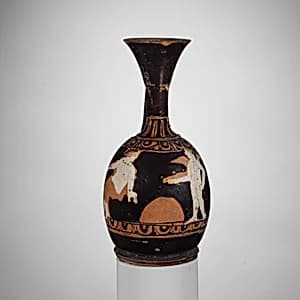 Terracotta squat lekythos (oil jar) by Unknown Artist