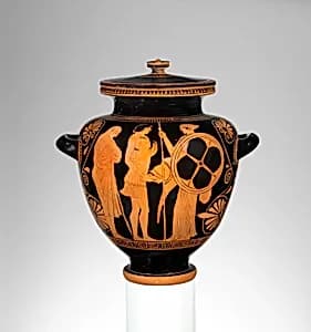 Terracotta stamnos (jar) by Deepdene Painter