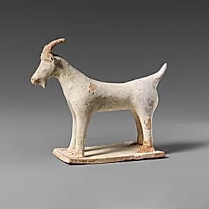 Terracotta statuette of a goat by Unknown Artist
