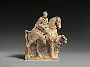 Terracotta statuette of a horseman by Unknown Artist
