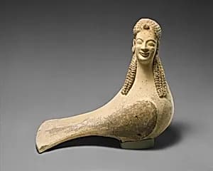 Terracotta statuette of a siren by Unknown Artist