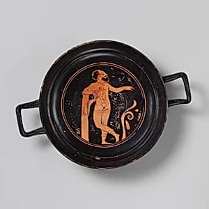 Terracotta stemless kylix (drinking cup) by Painter of New York 69.232