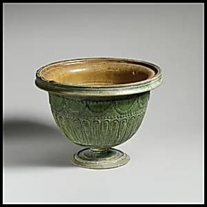 Terracotta stemmed bowl by Unknown Artist