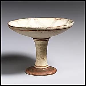 Terracotta stemmed dish by Unknown Artist
