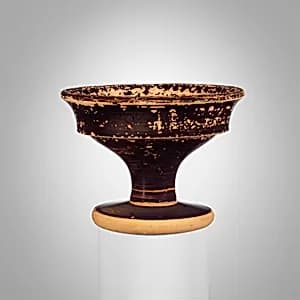 Terracotta stemmed dish by Unknown Artist
