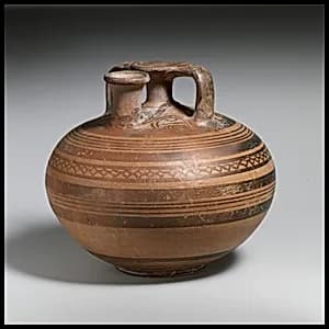 Terracotta stirrup jar by Unknown Artist
